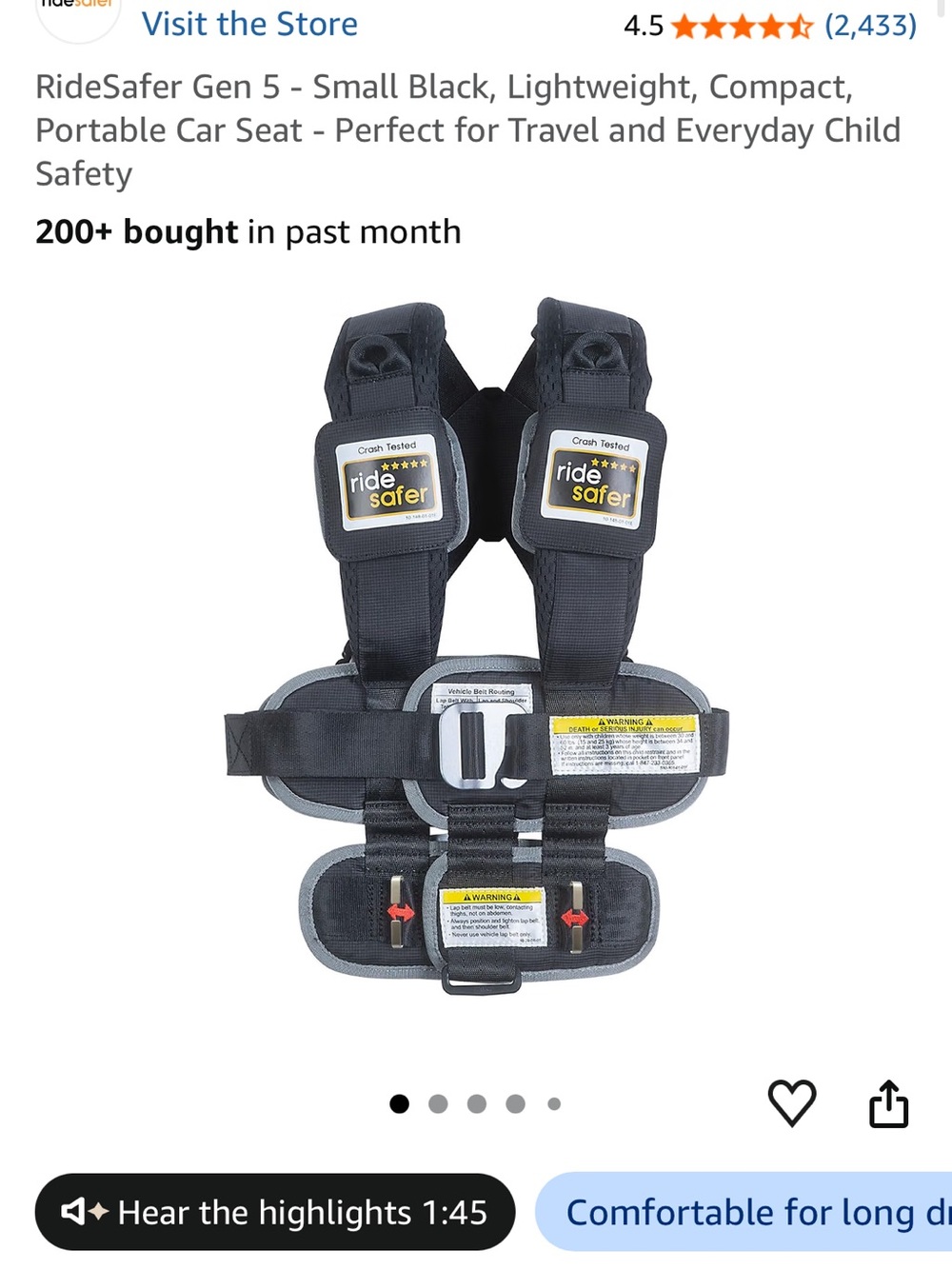 RideSafer Child Travel Harness - Small